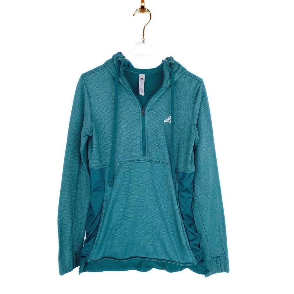 SALE 🛍️ ADIDAS 1/2 Zip Climawarm hoodie in teal Womens size S